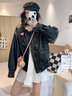 GARNUO黑色皮衣外套女2025春秋冬季新款復古機車(chē)小個(gè)子短款夾克男女同款 黑色 S【80-105斤】 曬單實(shí)拍圖