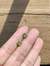 LEROGENI耳釘女士阿富汗綠色寶石18金k阿斯切高檔耳飾品生日紀念 綠碧璽耳釘 曬單實(shí)拍圖