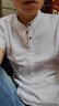 羅蒙亞麻短袖T恤男士套頭夏季亨利領(lǐng)中國風(fēng)文藝棉麻布體恤衫白色薄款 3306白色T恤 M 碼 曬單實(shí)拍圖