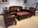 吉強(qiáng)紅木家具印尼黑酸枝（學(xué)名：闊葉黃檀）實(shí)木沙發(fā)中式組合沙發(fā)整裝中大戶型古典沙發(fā)組合套裝 十一件套（4單位+三位+2高幾+2角幾+茶幾+炕幾 曬單實(shí)拍圖