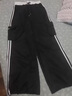 沂懿休閑褲女黑色褲子2025年新款夏季工裝褲薄款運(yùn)動(dòng)褲闊腿褲寬松長褲 白條紋抽繩工裝褲【黑色】 L 曬單實(shí)拍圖