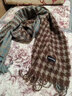 回力圍巾冬季男款百搭韓版格子圍脖加長(cháng)加厚保暖禮物情侶顯白披肩女 棕色【秋冬氛圍感】 曬單實(shí)拍圖