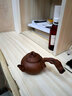 陶立方 紫砂側把壺手工雕刻泡茶壺茶具配件創(chuàng  )意茶壺手拉胚泡茶器 狐尾松手工仿木側把壺-紫泥 曬單實(shí)拍圖