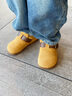 泰蘭尼斯冬季新款女童靴子加絨保暖真皮童靴輕便防滑軟底學(xué)步皮靴 黃色 加絨 26 內長(cháng)16.5cm 適合腳長(cháng)14.8~15.2 曬單實(shí)拍圖