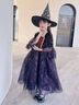 小咔衣濃萬(wàn)圣節兒童服裝女童cosplay巫婆裝扮女孩小惡魔化妝舞會(huì )演出禮服 萬(wàn)圣節黑紫色服裝+帽子+披肩 120 曬單實(shí)拍圖