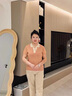 俞兆林（YUZHAOLIN）媽媽夏裝冰絲針織小衫2024新款洋氣短袖t恤翻領(lǐng)寬松母親節(jié)上衣服 淺青色 2XL 建議130-140斤 曬單實拍圖
