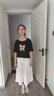 Baldauren12女大童夏裝10歲韓版13中大童14小學初中生15歲少女半身裙兩件套 C601黑色上衣+F白色裙 薄款 160 (XL) 建議100-115斤 曬單實拍圖