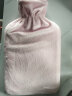 杜托 橡胶注水热水袋防爆充水暖水袋暖宝卡通可拆洗毛绒布套暖手宝 中号粉色+粉色水晶绒布套 实拍图