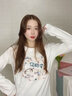 妃麗慕尚長(zhǎng)袖t恤女秋季學(xué)生洋氣開叉上衣潮韓版磨毛加厚寬松中長(zhǎng)款打底衫 10162白色【常規(guī)款】 M 建議110斤以內(nèi) 曬單實(shí)拍圖