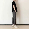 羅蒙（ROMON）2025夏季薄款休閑褲男新款百搭九分褲男生修身男士直筒褲子 九分深灰 32 /建議130-140斤 曬單實拍圖
