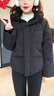 森馬（Semir）輕松羽絨|羽絨服女寬松連帽面包服時尚冬防潑水防風(fēng)外套百搭 黑色（灰鴨絨）90001 L 曬單實拍圖