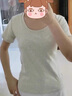 COSMICKISS正肩t恤女士新款夏季女裝美式復古修身潮流辣妹顯瘦百搭上衣夏裝 圓領淺灰色 L 碼【建議85-100斤】 曬單實拍圖