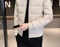 皮爾卡丹冬季新款男士冬羊羔毛領(lǐng)皮羽絨服韓版潮流修身加厚休閑男短款 米白色 XL 建議 125-135斤 曬單實拍圖