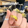 中國(guó)黃金（CHINA GOLD）鉆紋黃金戒指女男款情侶款光面素圈對(duì)戒情人節(jié)生日禮物送女友老婆 鉆紋戒指 圈號(hào)20【單個(gè)】約2g 曬單實(shí)拍圖