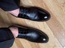 老爺車(chē)皮鞋男商務(wù)正裝男士皮鞋真皮漆皮男鞋系帶透氣青年韓版西裝工作鞋 1097黑色 40 曬單實(shí)拍圖