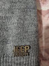 Jeep吉普羊毛毛線帽子男士雙層加絨加厚保暖護(hù)耳帽冬季針織帽防寒帽子 淺灰色 曬單實拍圖