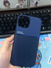 方哲 蘋果16ProMax手機殼高端皮紋超薄磨砂iPhone15全包防摔16plus商務(wù)男女簡約保護套 蘋果15-紳士藍 曬單實拍圖