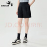 哥弟（GIRDEAR）女裝簡(jiǎn)約休閑西裝短褲女1100539 黑色 XL (5碼) 曬單實(shí)拍圖