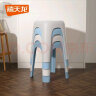 禧天龙塑料凳子方凳高凳加厚耐磨家用餐椅浴室凳加厚节节高凳 石青色 实拍图