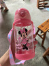 迪士尼水杯夏季兒童帶吸管杯子小學生上學直飲雙蓋水壺耐摔提繩 米妮粉色夏款杯2蓋520ml 曬單實拍圖