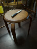 家逸（JIAYI）实木凳子小板凳餐凳椅子高矮凳休闲登子餐厅櫈子圆凳家用可叠放 棕色 实拍图