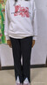 安奈兒女童加絨針織夾褲2024秋冬新款保暖厚微喇叭開叉休閑長褲子 黑色 140cm 曬單實(shí)拍圖