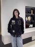 凱瑞姆科羅棒球服男美式高街刺繡春秋新款潮牌百搭夾克修身歐美嘻哈外套 黑色 XL 曬單實拍圖