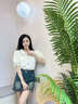 羅蒙（ROMON）法式娃娃領(lǐng)短袖雪紡襯衫女夏季2025新款減齡時(shí)尚洋氣別致蕾絲小衫 杏色 M -95-105斤 曬單實(shí)拍圖