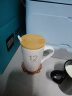 莲泽 陶瓷咖啡杯子马克杯情侣杯创意早餐杯子办公水杯带盖带勺子 数字12配木盖瓷勺 实拍图