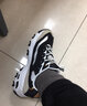 斯凱奇（Skechers）黑白夏季透氣熊貓鞋情侶鞋復古校園休閑鞋男女運動(dòng)老爹鞋 男款/黑色/金色/666114-BKGD 42 曬單實(shí)拍圖