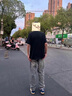雄俑碎花高街破洞牛仔褲男秋季提花設計感巴黎風(fēng)褲子潮牌vibe直筒長(cháng)褲 698藍色 常規 XL 曬單實(shí)拍圖