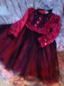 喜茸3-12歲小孩子冬天穿的女童連衣裙冬季2021新款加絨兒童洛麗塔禮服裙子冬洋氣公主裙冬款 酒紅色 120 【建議體重33-40斤】 曬單實(shí)拍圖