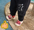 巴布豆學(xué)步鞋男寶寶嬰兒鞋子秋季毛毛蟲(chóng)機能鞋男童鞋 紅/云朵白  22  曬單實(shí)拍圖
