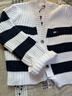 TOMMY JEANS【含羊毛混紡】秋冬女條紋肌理感慵懶寬松針織開衫外套18676 藍(lán)白紅拼色YBH M （推薦：115-130斤） 曬單實(shí)拍圖