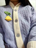貓人（MiiOW）秋冬季空氣棉月子服純棉加厚夾棉孕婦睡衣產(chǎn)后喂奶哺乳產(chǎn)婦兩件套 E-2312#紫-風(fēng)鈴花 2XL 曬單實(shí)拍圖