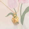 京越隆黃金花花kitty吊墜可愛(ài)足金999鏤空KT項鏈桃花環(huán)凱迪貓吊墜送禮女 黃金花環(huán)KT貓約1.4-1.5g+18K金項鏈 曬單實(shí)拍圖