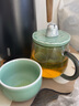 三淺（SANQ） 海獺寶寶高硼硅玻璃茶杯茶水分離杯子過濾茶杯情侶杯禮物 海獺寶寶豆青 曬單實(shí)拍圖
