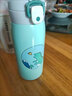 納登恐龍兒童保溫杯男孩小學(xué)生上學(xué)專(zhuān)用水杯女卡通可愛(ài)彈蓋直飲杯便攜 綠色350ml+貼紙 曬單實(shí)拍圖