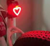自行车尾灯充电夜骑公路车创意山地车配件骑行装备 心形尾灯 实拍图