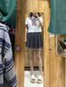 閃動(dòng)少女 jk制服套裝女日系甜美夏季套裝小個(gè)子學(xué)院風(fēng)撞色短袖上衣高腰百褶裙兩件套女裝2022新款 【優(yōu)質(zhì)版】上衣+百褶裙+領(lǐng)結(jié) M 曬單實(shí)拍圖