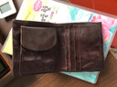 ANDSEEYOU品牌 真皮錢(qián)包男 復古皮夾子 短款手包 頭層牛皮卡包 豎款小錢(qián)夾 咖啡色 曬單實(shí)拍圖