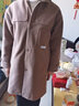 唐獅新款情侶翻領(lǐng)凈色中長(cháng)款仿毛呢大衣外套 淺咖色（男女同碼） L 曬單實(shí)拍圖