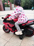 奇動(dòng)兒童電動(dòng)摩托車超大號(hào)可坐人2-8歲男女寶寶玩具童車孩子可駕駛 高配紅：手?jǐn)Q油門+550電機(jī)發(fā)光輪 曬單實(shí)拍圖