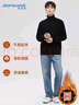 真維斯（JEANSWEST）毛衣男秋冬季加絨加厚休閑高領(lǐng)保暖加厚打底衫簡約針織衫男士 曬單實(shí)拍圖