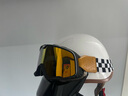 野馬頭盔復古半盔男女3c認證新國標A類(lèi)機車(chē)瓢盔四季輕便電動(dòng)摩托車(chē)安全帽363S 陶瓷白+炫彩哈雷風(fēng)鏡 均碼（62cm以?xún)龋?曬單實(shí)拍圖