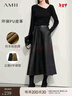 AMII女裝2025秋季新款時(shí)尚摩登PU皮革A字裙半身裙女寬松百搭 黑色 XL 170/76A 曬單實(shí)拍圖