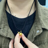 中國黃金（CHINA GOLD）葫蘆黃金吊墜男女款足金福祿轉(zhuǎn)運珠項鏈情人節(jié)生日禮物送男女友 葫蘆項鏈【黑繩】約0.94g 曬單實拍圖