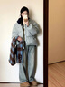 2024新款冬季棉衣女小個(gè)子面包服韓系羽絨棉服oversize潮棉襖外套 灰藍(lán)色 S 曬單實(shí)拍圖