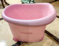 日康（rikang）浴桶 婴儿洗澡盆 儿童洗澡桶新生儿游泳桶 赠浴凳粉色 X1002-2 实拍图