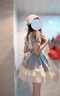 閃動(dòng)少女（SHANDONGSHAONV）女仆裝cos可愛(ài)女連衣裙蘿莉塔套lolita服萬(wàn)圣節cosplay女裝 藍粉色op(送圍裙蝴蝶結) L 曬單實(shí)拍圖